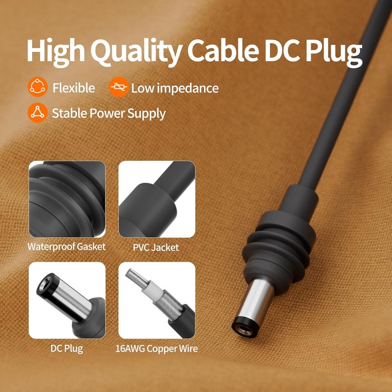 EAZUSE Starlink Mini Cable, 12V Car Adapter 10FT/3M Power Cable for Mini Starlink with Cigarette Lighter Charger, Heavy Duty 16AWG Waterproof DC Power Cord - Image 2